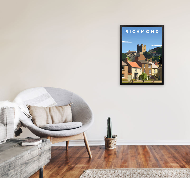 Richmond Travel Art Print by Richard O'Neill, Framed Wall Art A2 White Frame