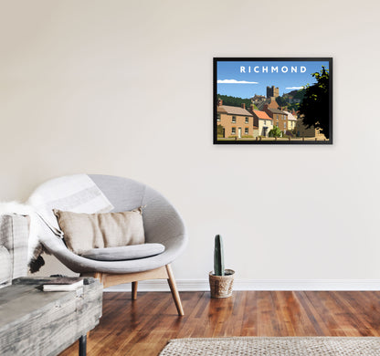 Richmond Travel Art Print by Richard O'Neill, Framed Wall Art A2 White Frame