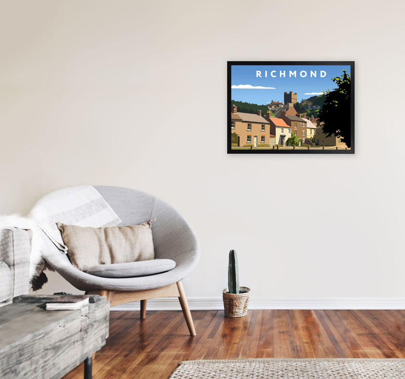 Richmond Travel Art Print by Richard O'Neill, Framed Wall Art A2 White Frame