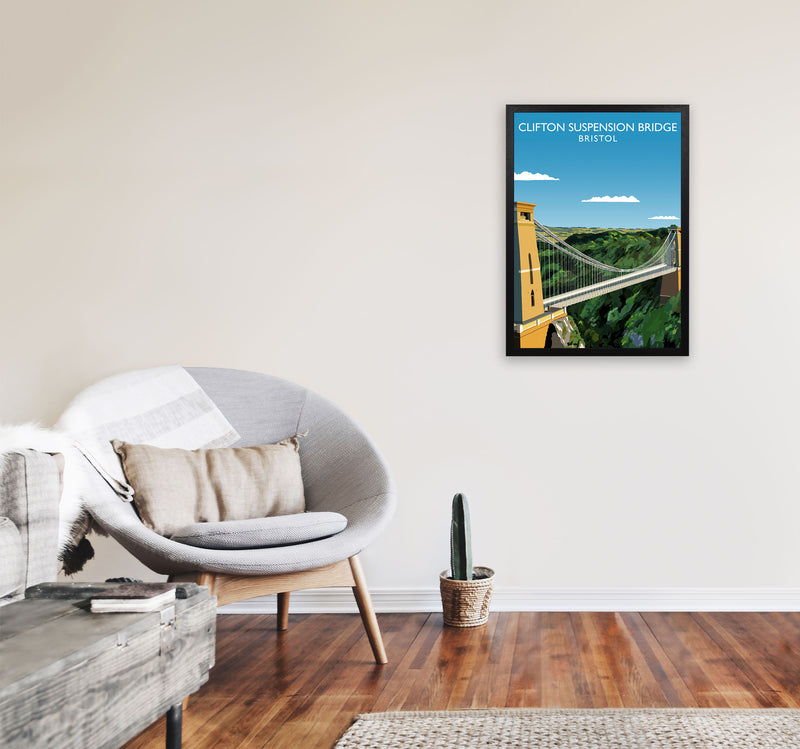 Clifton Suspension Bridge Bristol Framed Art Print by Richard O'Neill A2 White Frame