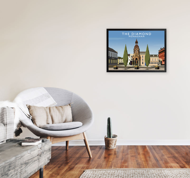 The Diamond Monaghan Travel Art Print by Richard O'Neill, Framed Wall Art A2 White Frame