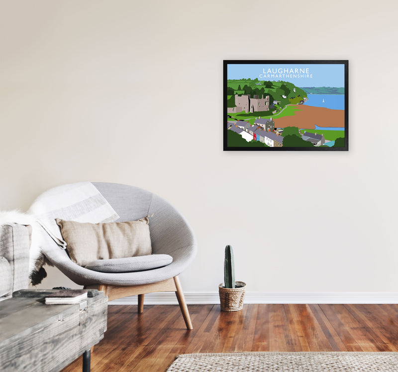 Laugharne Art Print by Richard O'Neill, Framed Wall Art A2 White Frame