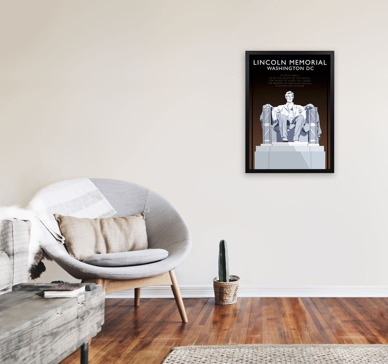 Lincoln Memorial Washington DC Travel Art Print by Richard O'Neill A2 White Frame