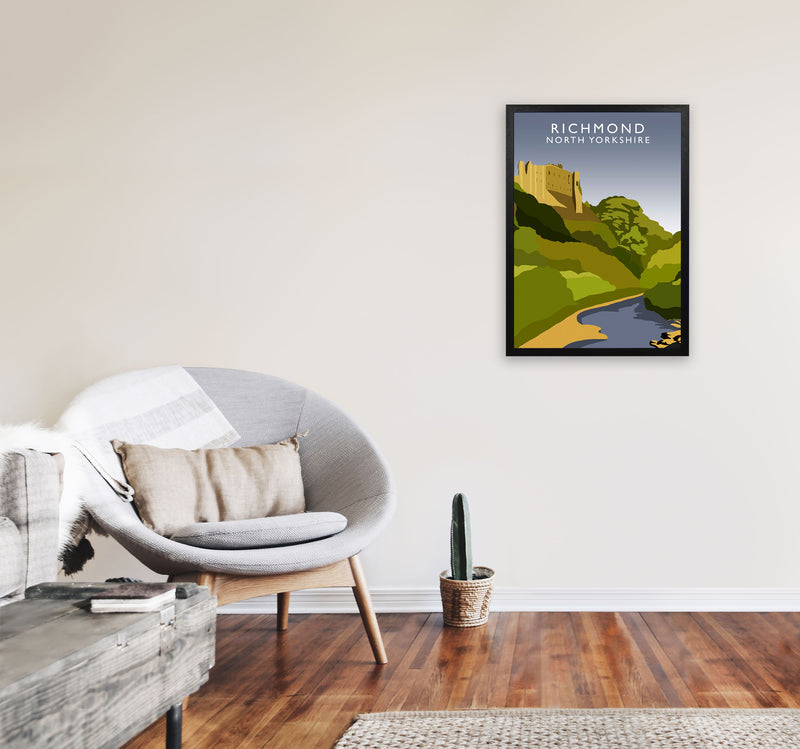 Richmond North Yorkshire Travel Art Print by Richard O'Neill A2 White Frame