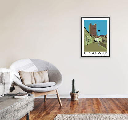 Richmond Travel Art Print by Richard O'Neill, Framed Wall Art A2 White Frame
