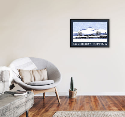 Roseberry Topping Digital Art Print by Richard O'Neill, Framed Wall Art A2 White Frame