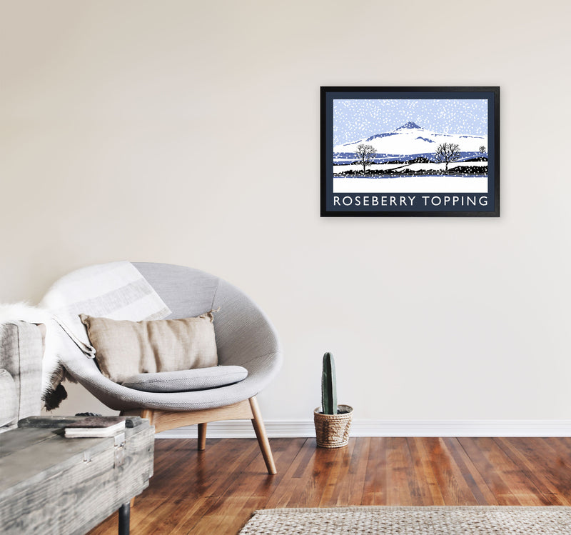 Roseberry Topping Digital Art Print by Richard O'Neill, Framed Wall Art A2 White Frame