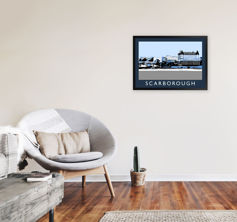 Scarborough Travel Art Print by Richard O'Neill, Framed Wall Art A2 White Frame