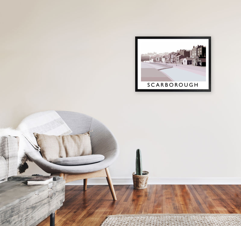 Scarborough Travel Art Print by Richard O'Neill, Framed Wall Art A2 White Frame