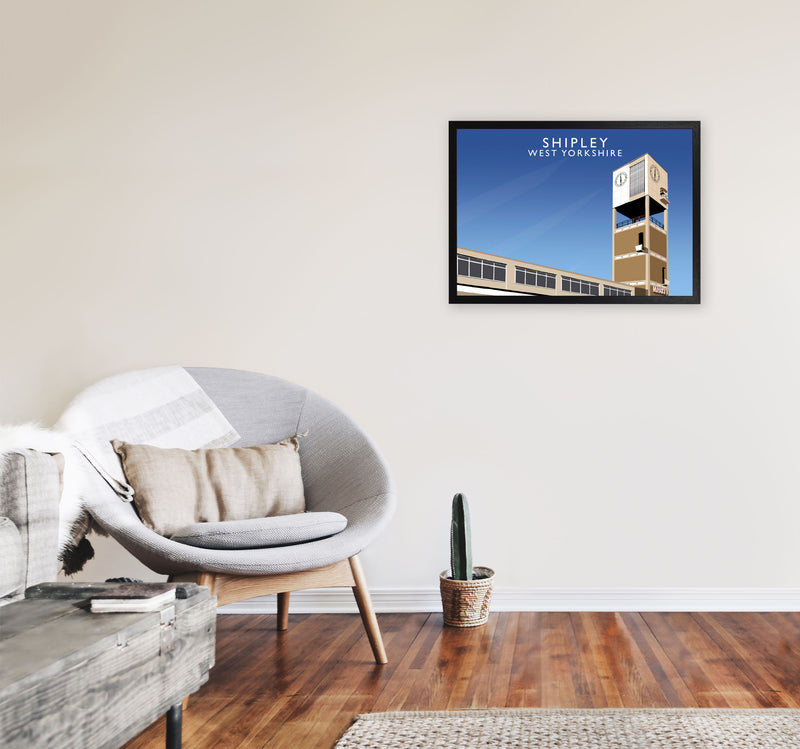 Shipley West Yorkshire Travel Art Print by Richard O'Neill, Framed Wall Art A2 White Frame