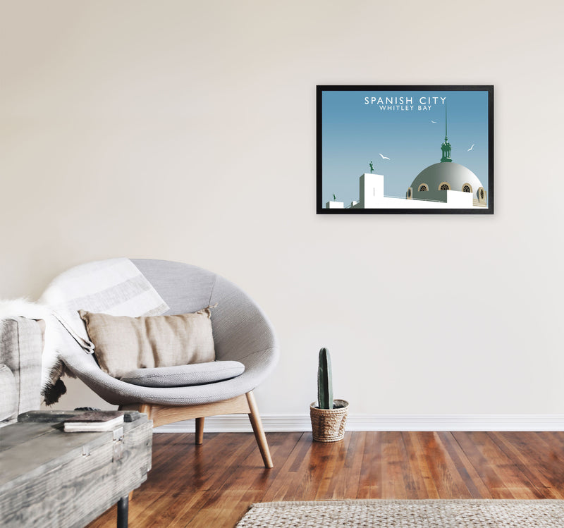 Spanish City Whitley Bay Framed Digital Art Print by Richard O'Neill A2 White Frame