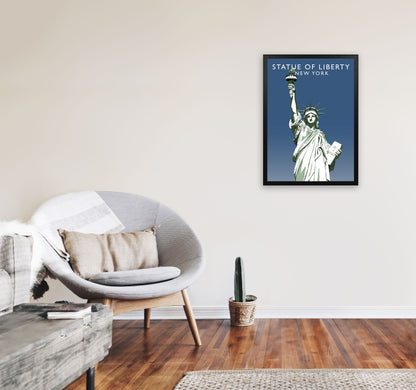 Statue of Liberty New York Art Print by Richard O'Neill A2 White Frame