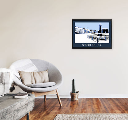 Stokesley Travel Art Print by Richard O'Neill, Framed Wall Art A2 White Frame