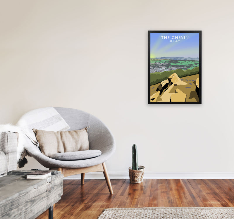 The Chevin Otley Art Print by Richard O'Neill, Framed Wall Art A2 White Frame