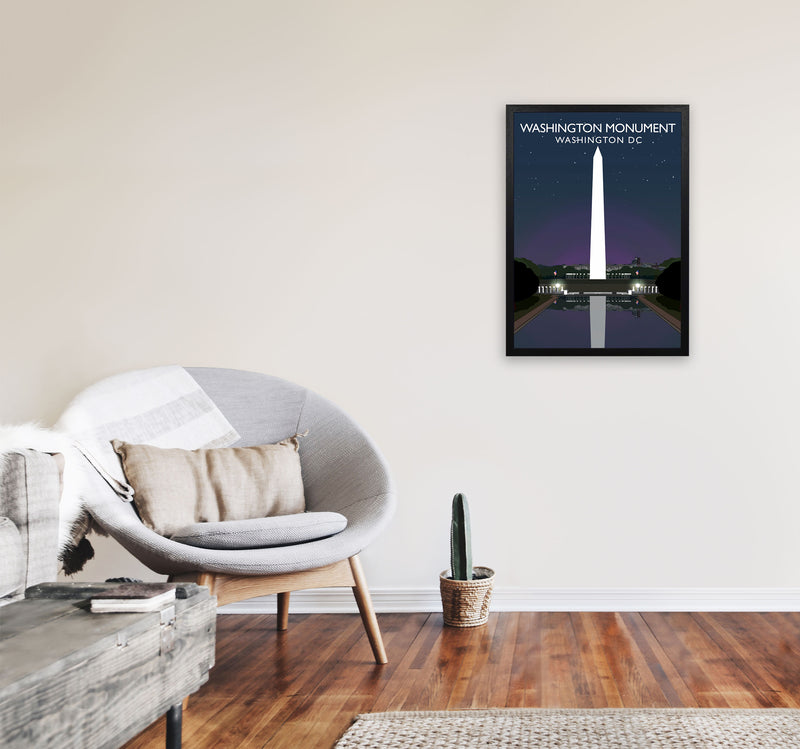Washington Monument Washington DC Travel Art Print by Richard O'Neill A2 White Frame
