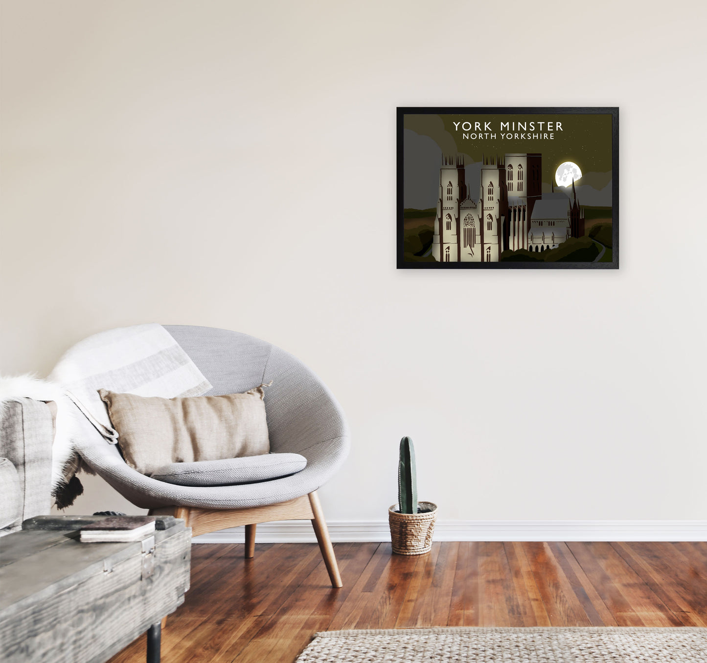 York Minster Framed Digital Art Print by Richard O'Neill A2 White Frame