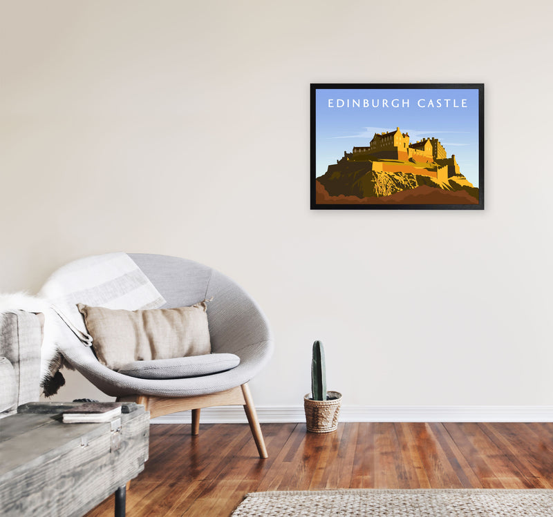 Edinburgh Castle Art Print by Richard O'Neill A2 White Frame