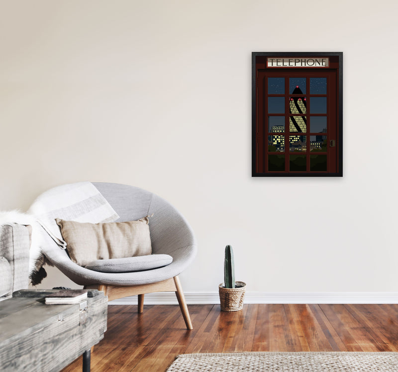 London Telephone Box 13 by Richard O'Neill A2 White Frame