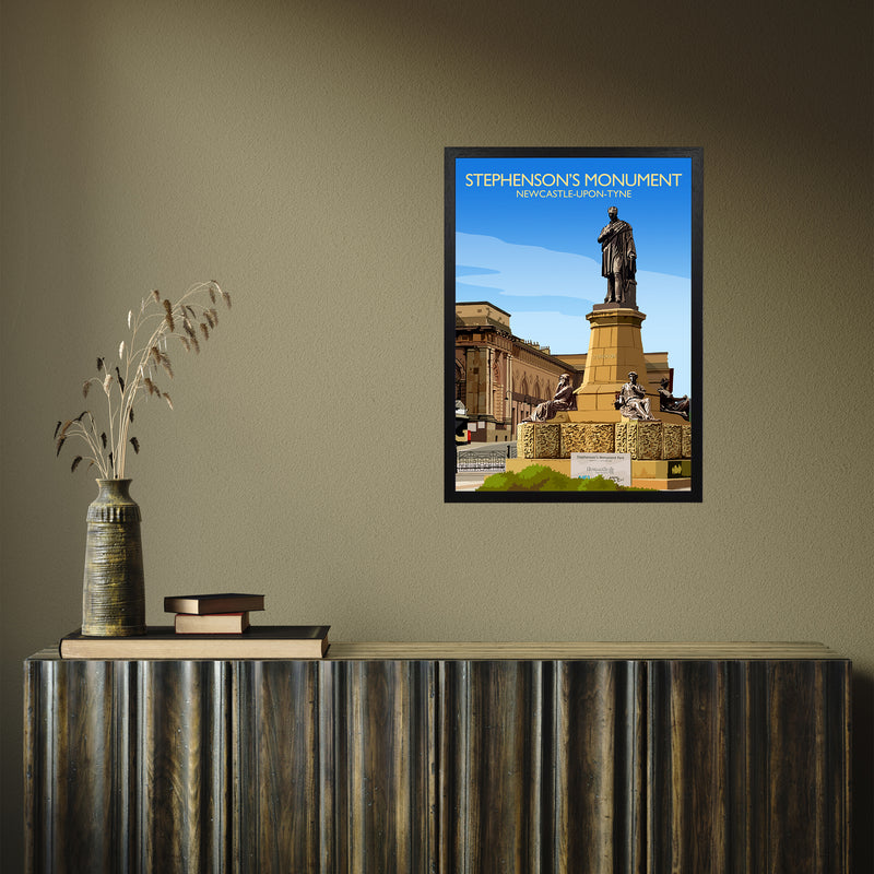 Stephenson's Monument by Richard O'Neill A2 Black Frame