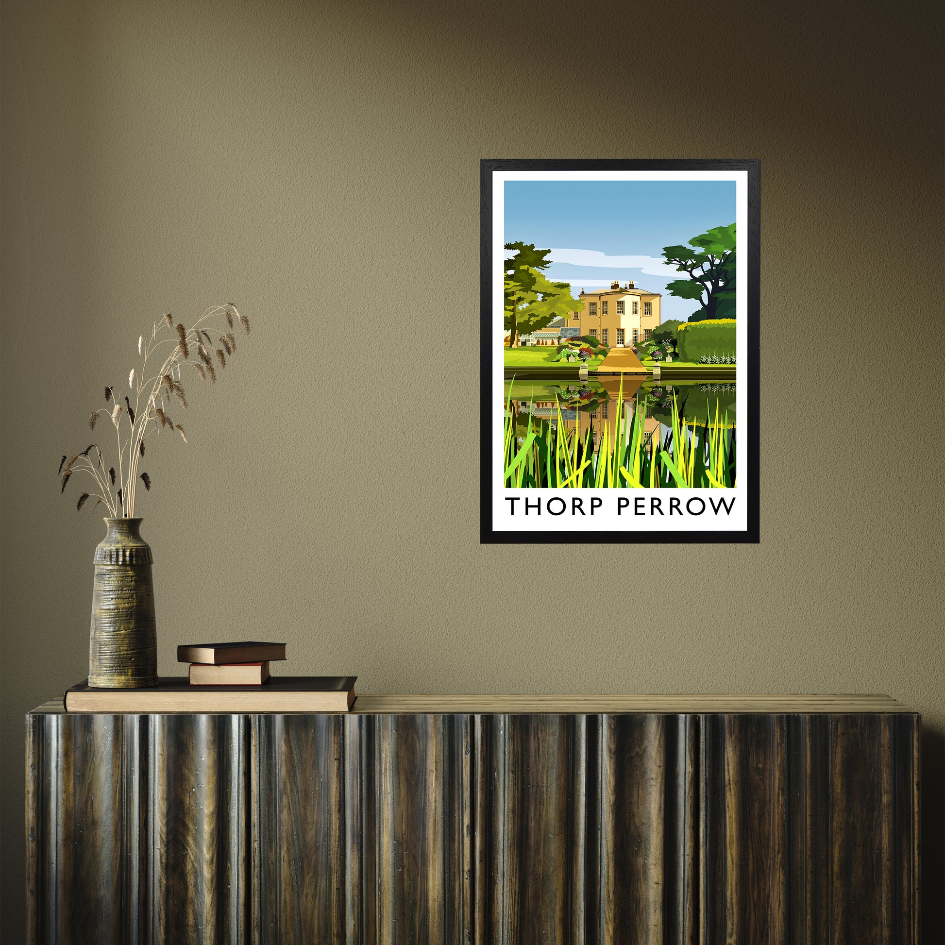 Thorp Perrow portrait by Richard O'Neill A2 Black Frame