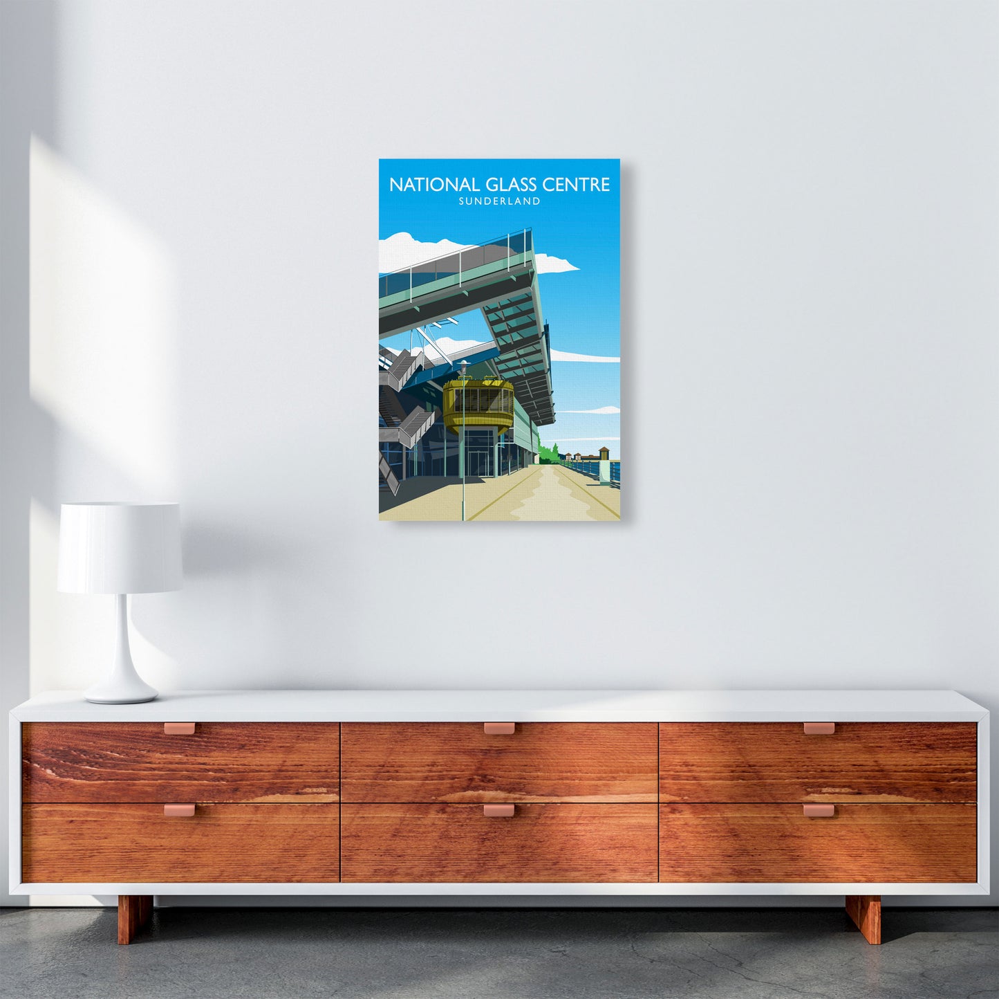 National Glass Centre Travel Art Print by Richard O'Neill A2 Canvas