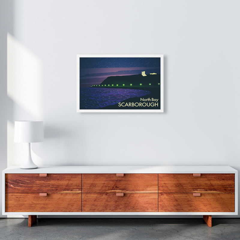 North Bay Scarborough (Night) Art Print by Richard O'Neill A2 Canvas