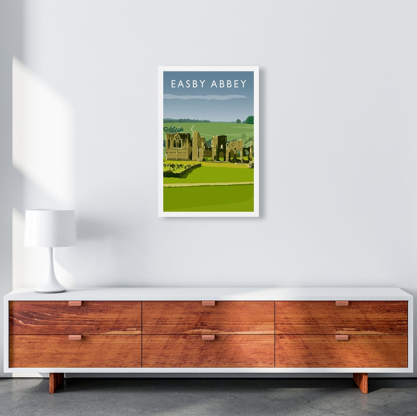 Easby Abbey Portrait Art Print by Richard O'Neill A2 Canvas