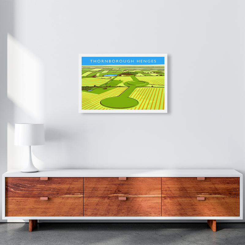 Thornborough Henges Travel Art Print by Richard O'Neill A2 Canvas