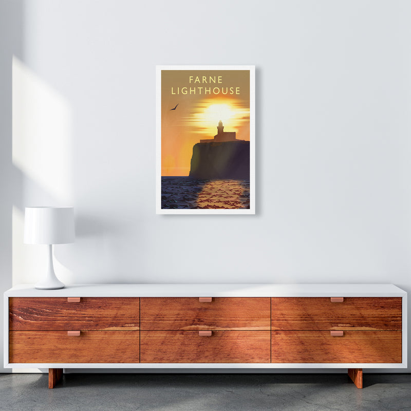 Farne Lighthouse portrait Travel Art Print by Richard O'Neill A2 Canvas