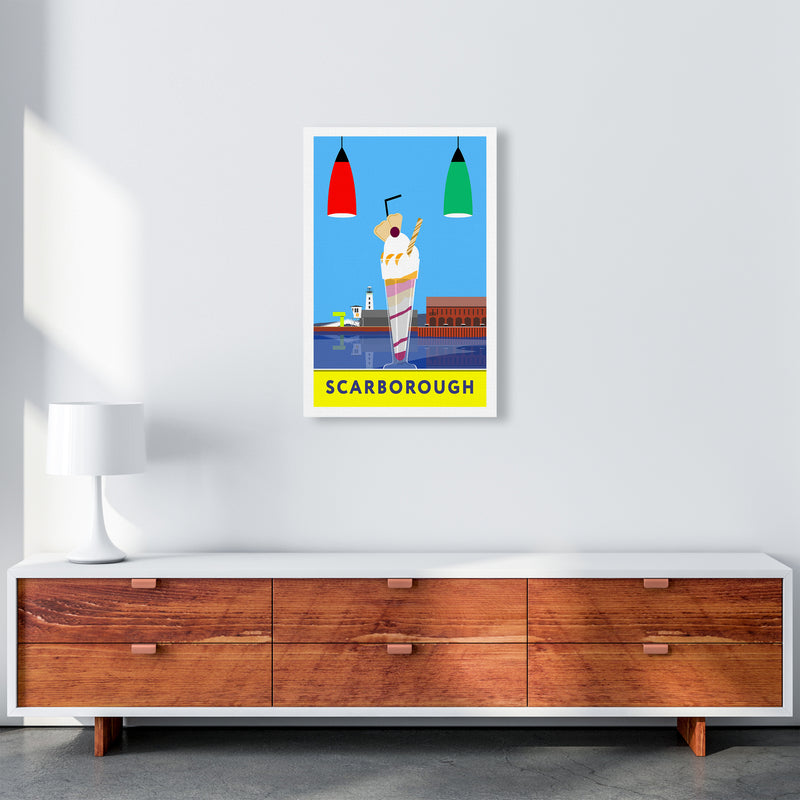 Icecream at Scarborough Travel Art Print by Richard O'Neill A2 Canvas