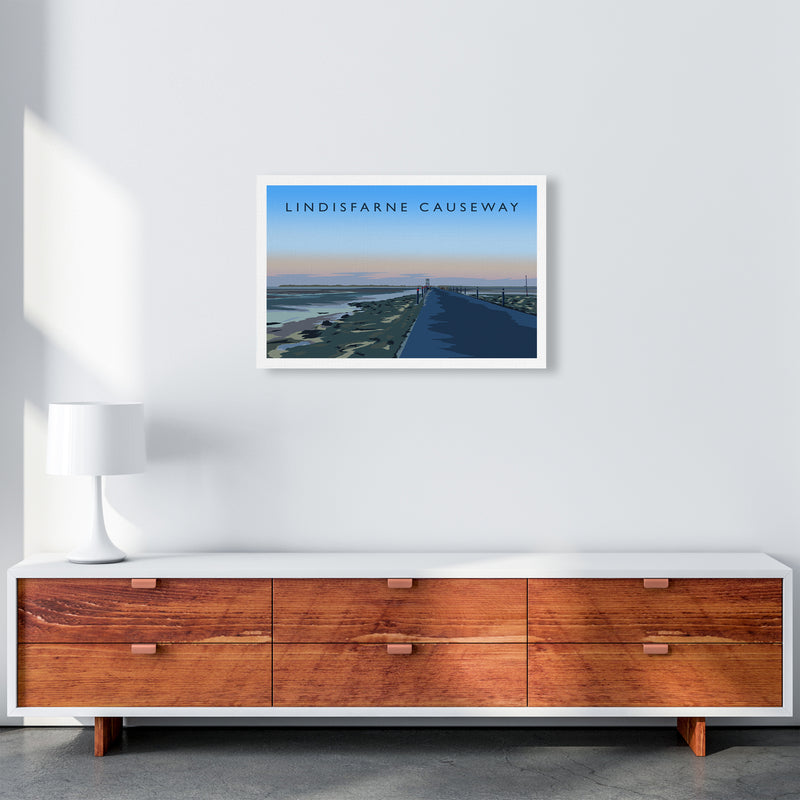 Lindisfarne Causeway Travel Art Print by Richard O'Neill A2 Canvas