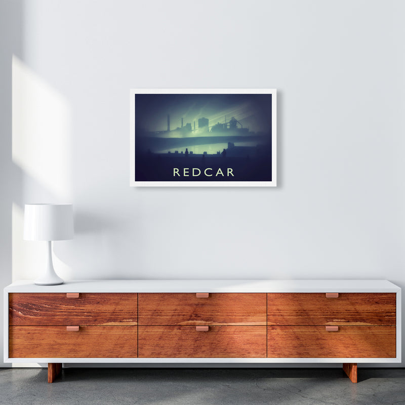 Redcar (night) Travel Art Print by Richard O'Neill A2 Canvas