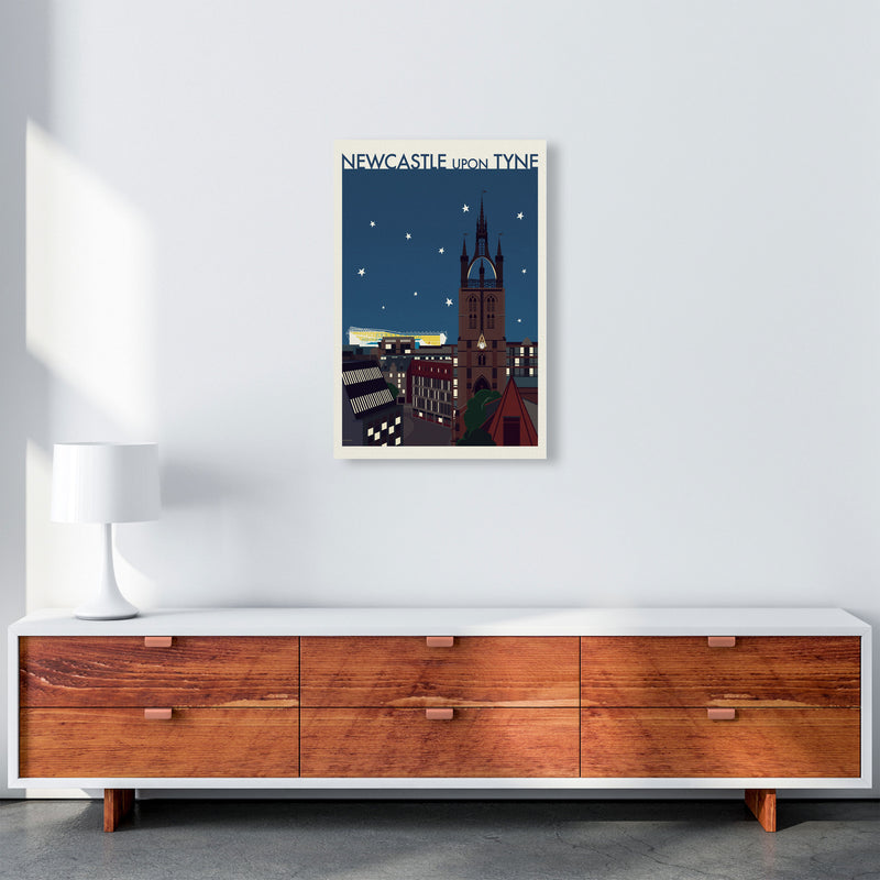 Newcastle upon Tyne 2 (Night) Travel Art Print by Richard O'Neill A2 Canvas