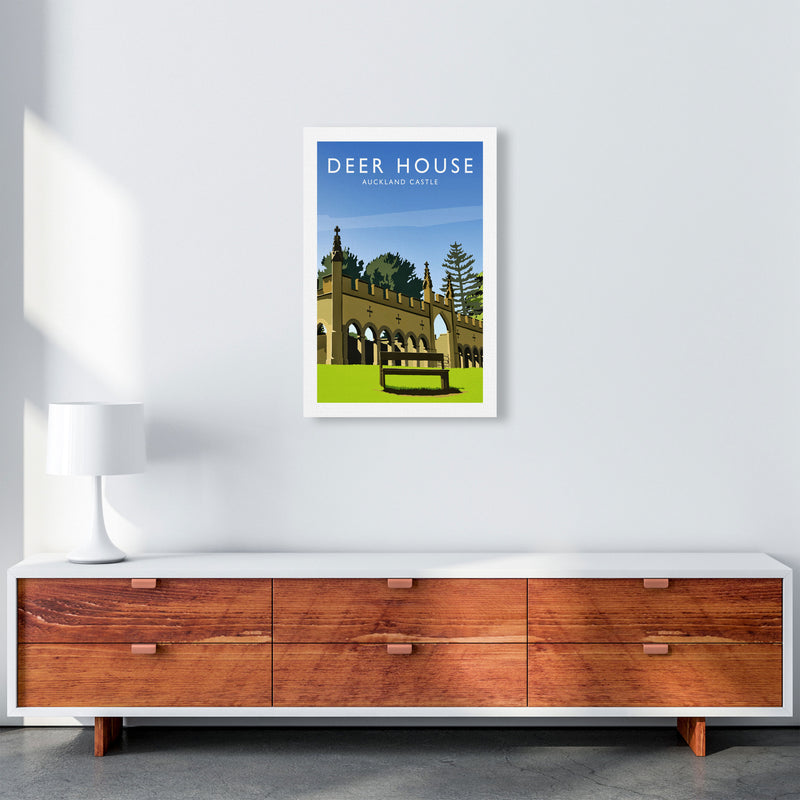 Deer House portrait Travel Art Print by Richard O'Neill A2 Canvas