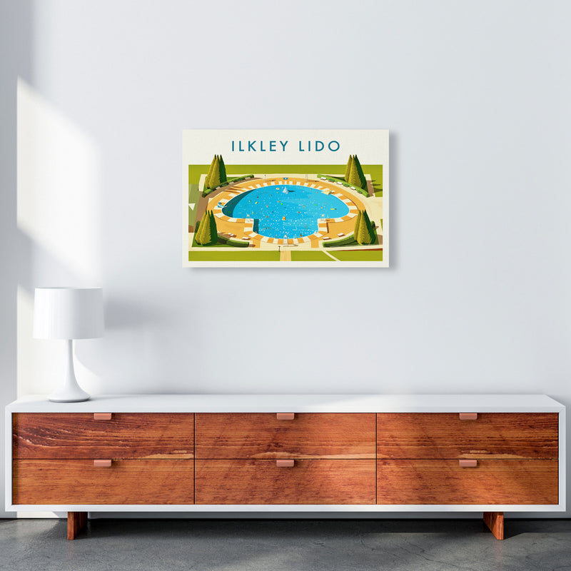 Ilkley Lido Travel Art Print by Richard O'Neill A2 Canvas