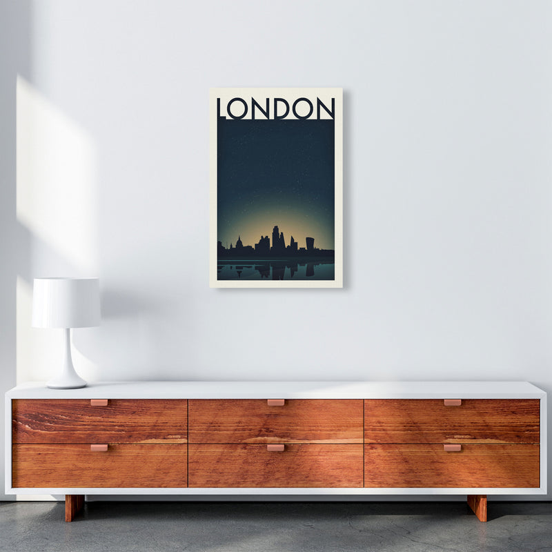 London 4 (Night) Travel Art Print by Richard O'Neill A2 Canvas