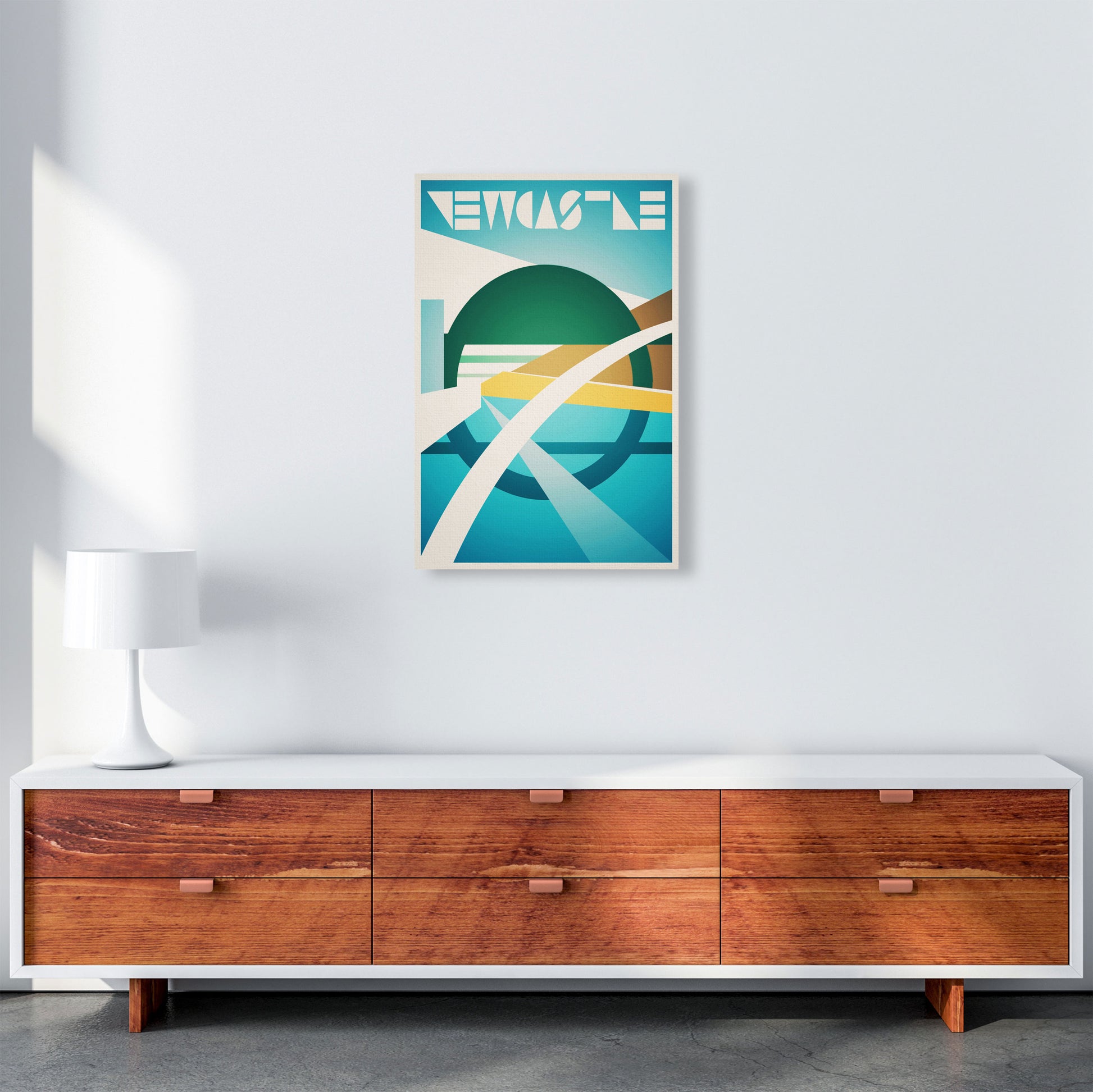 Newcastle 2 Travel Art Print by Richard O'Neill A2 Canvas