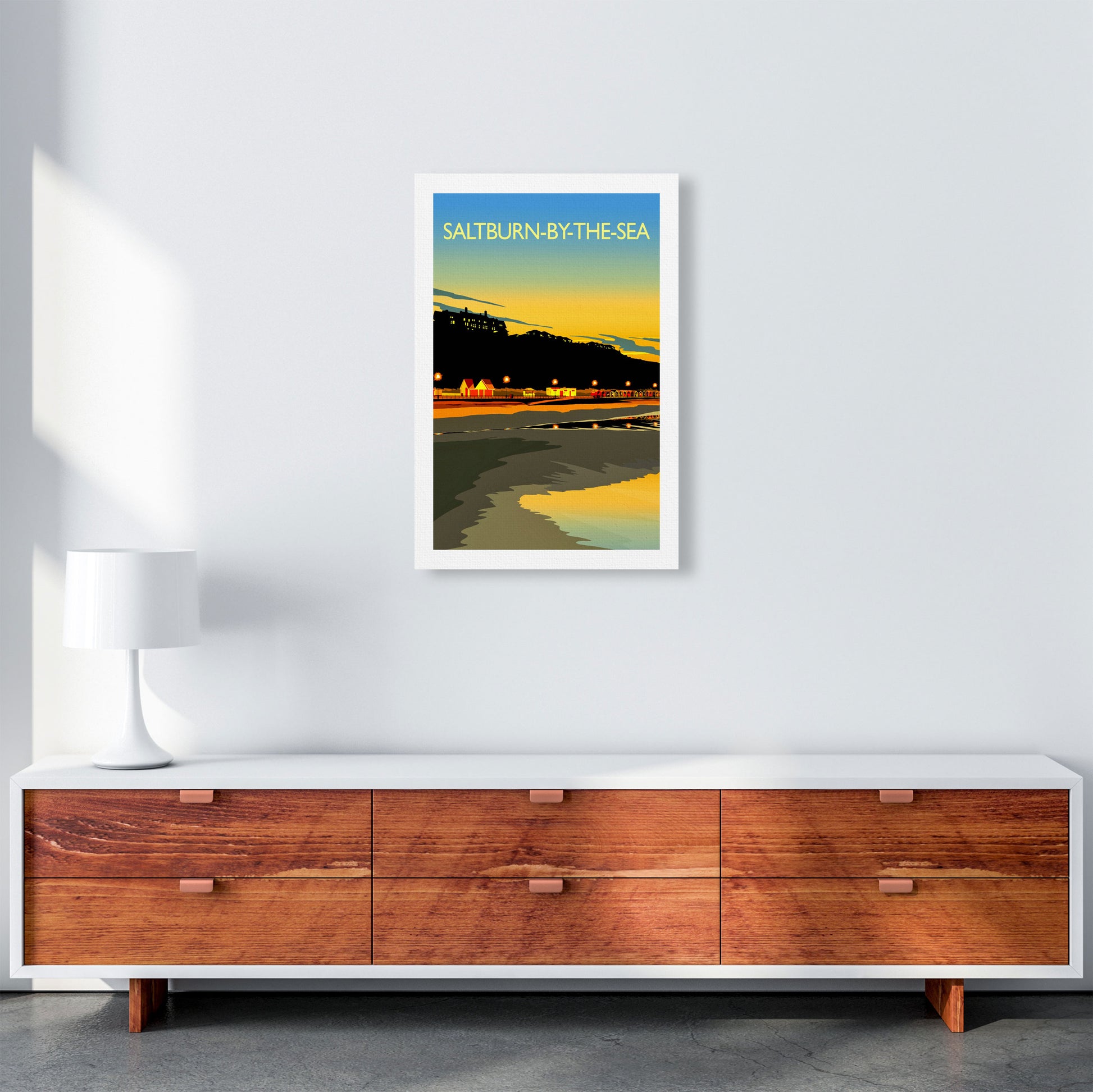 Saltburn-By-The-Sea 3 Portrait Travel Art Print by Richard O'Neill A2 Canvas