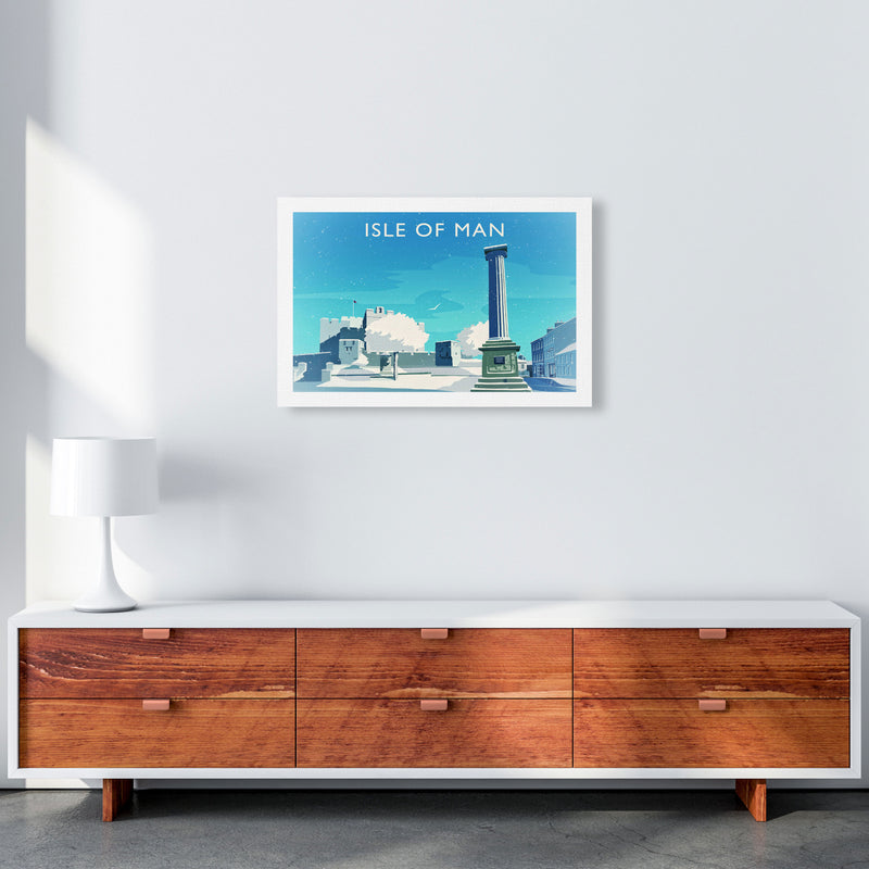 Isle Of Man (Snow) Travel Art Print by Richard O'Neill A2 Canvas