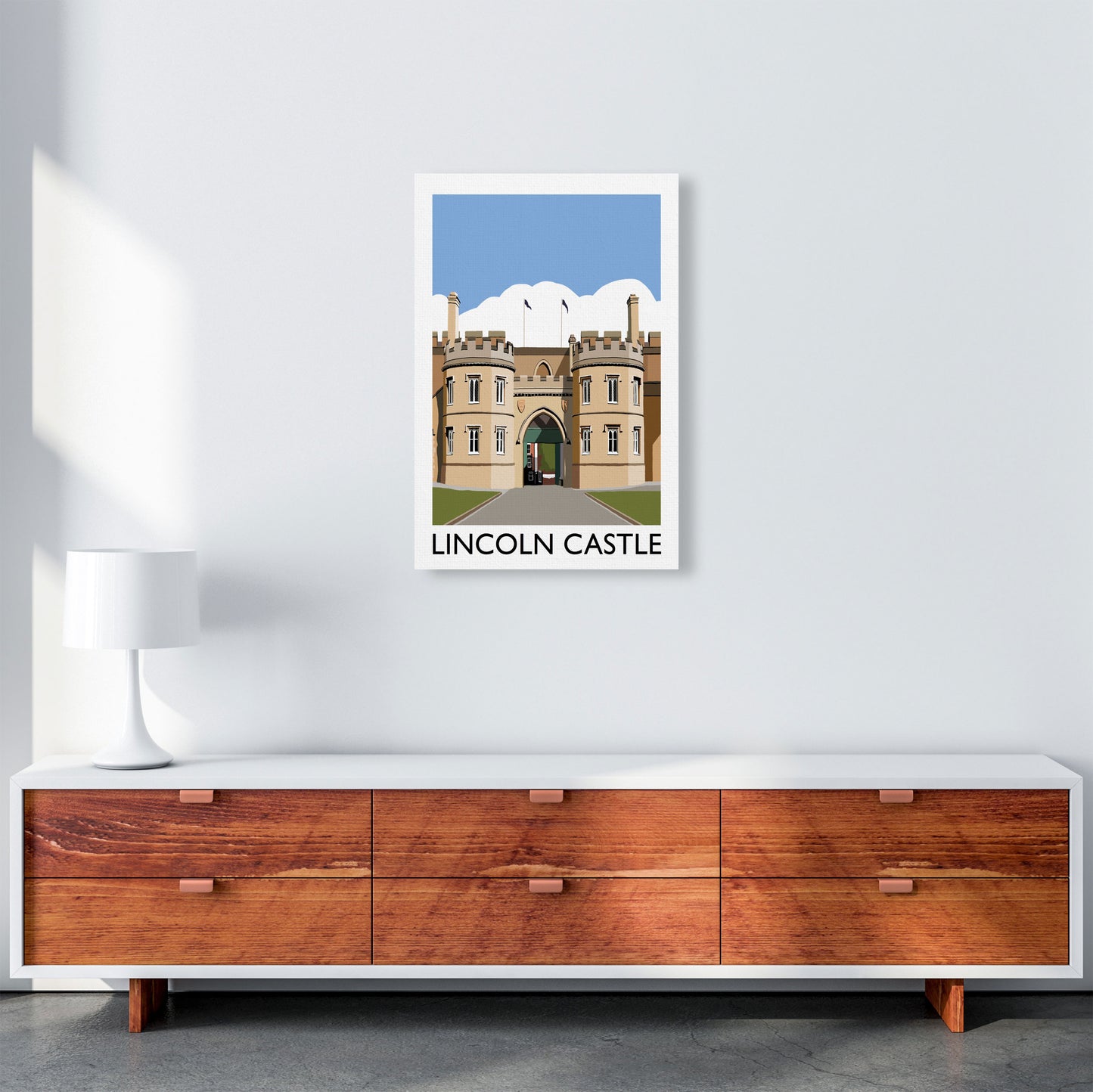 Lincoln Castle Framed Digital Art Print by Richard O'Neill A2 Canvas