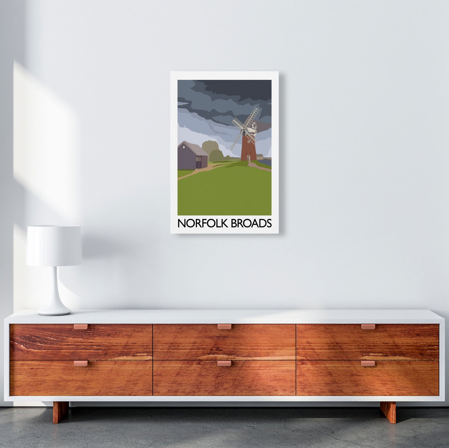 Norfolk Broads Art Print by Richard O'Neill A2 Canvas