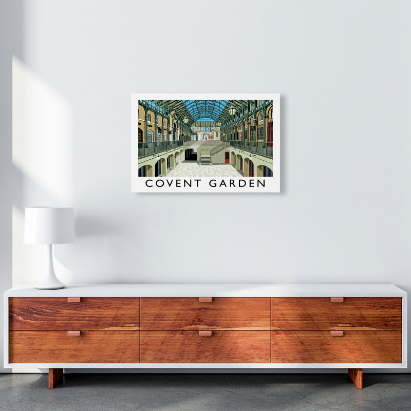 Covent Garden London Vintage Travel Art Poster by Richard O'Neill, Framed Wall Art Print, Cityscape, Landscape Art Gifts A2 Canvas
