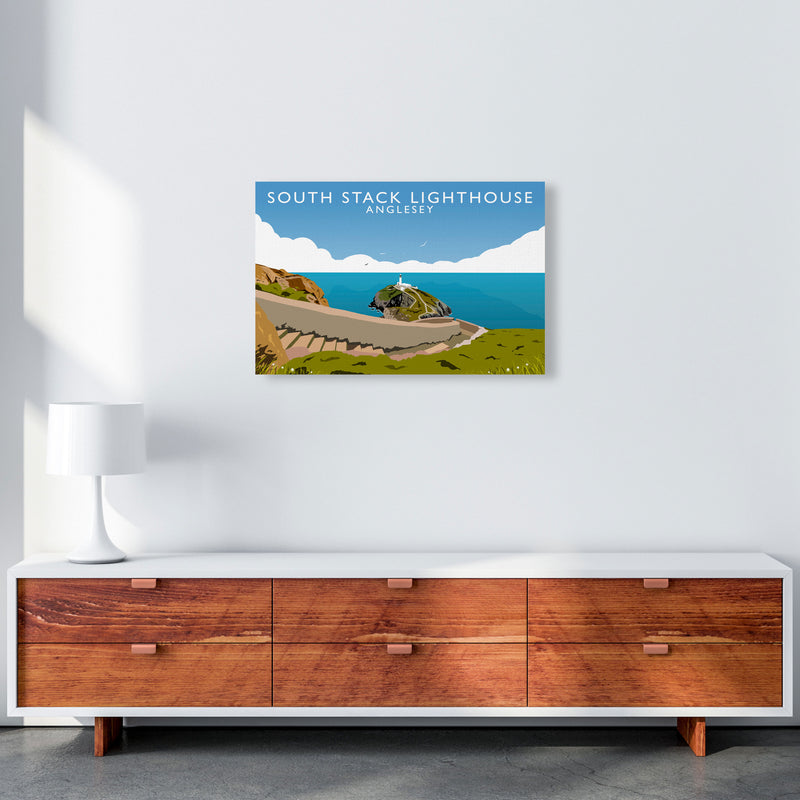South Stack Lighthouse Anglesey Art Print by Richard O'Neill A2 Canvas