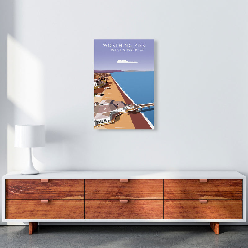 Worthing Pier West Sussex Framed Digital Art Print by Richard O'Neill A2 Canvas