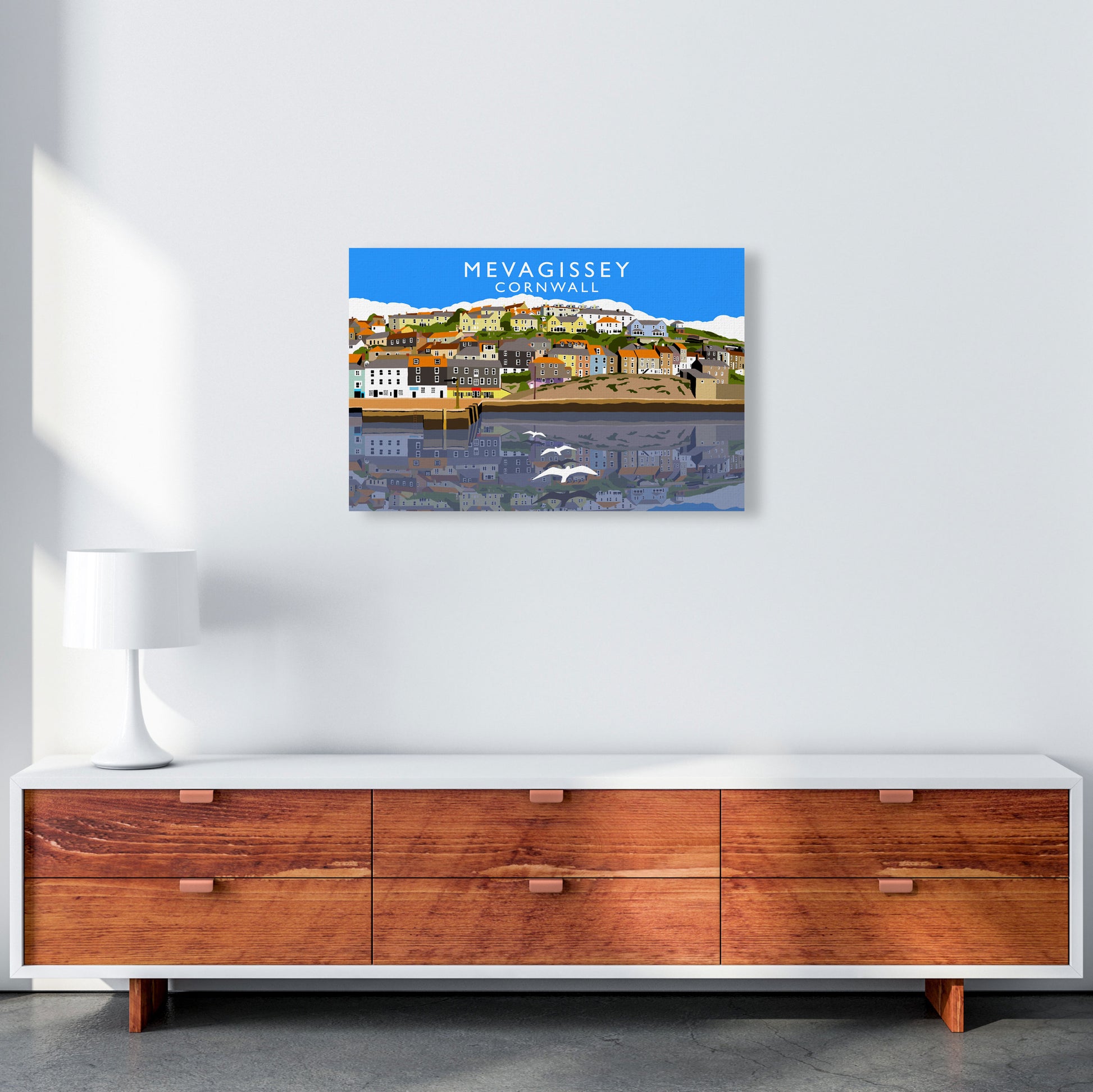 Mevagissey Cornwall Framed Digital Art Print by Richard O'Neill A2 Canvas
