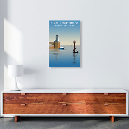 Blyth Lighthouse Northumberland Art Print by Richard O'Neill A2 Canvas