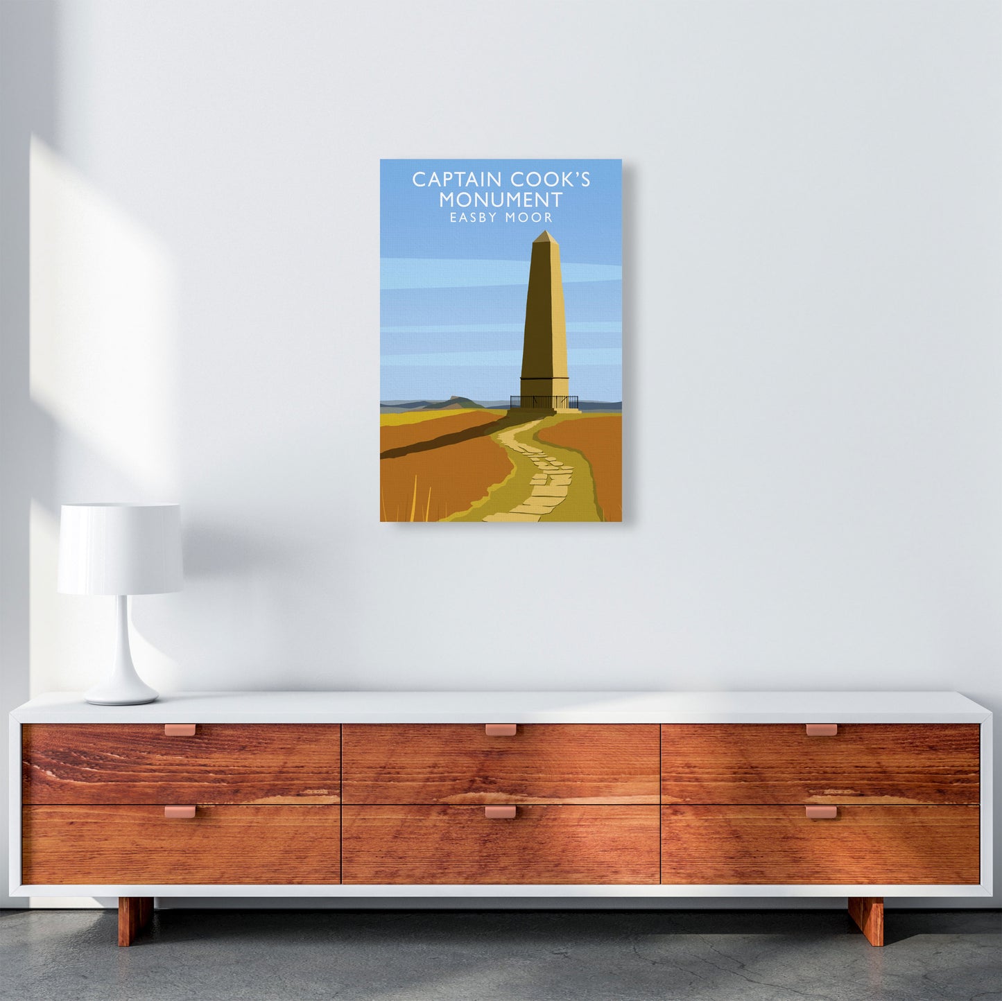 Captain Cooks Monument (Portrait) by Richard O'Neill A2 Canvas