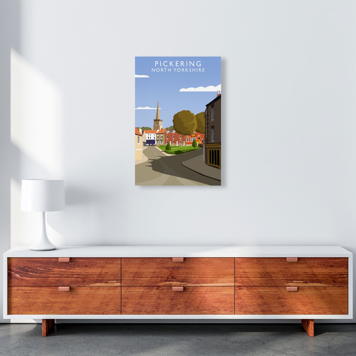 Pickering (Portrait) by Richard O'Neill Yorkshire Art Print, Travel Poster A2 Canvas
