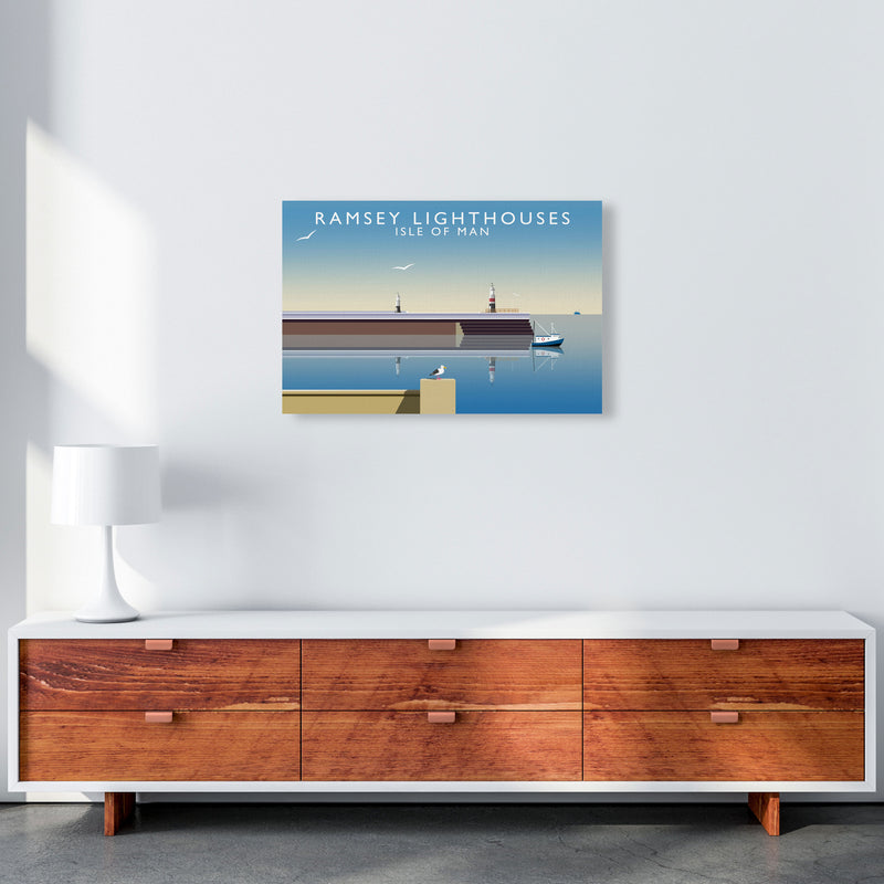 Ramsey Lighthouses Isle of Man Art Print by Richard O'Neill A2 Canvas