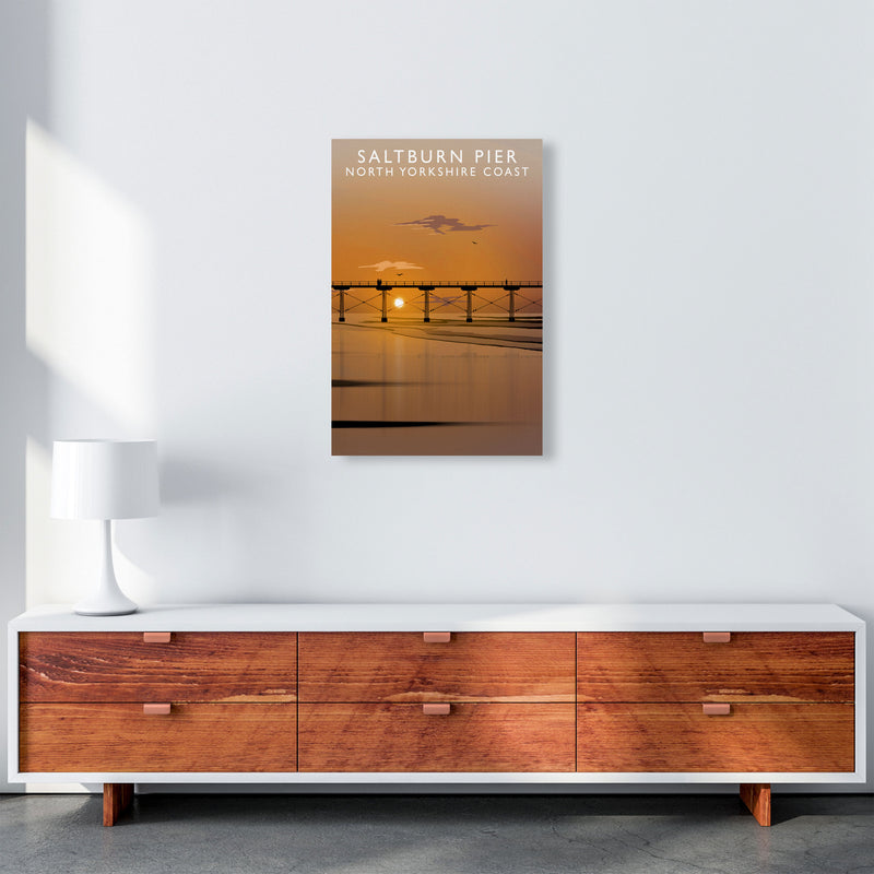 Saltburn Pier (Portrait) by Richard O'Neill Yorkshire Art Print, Travel Poster A2 Canvas